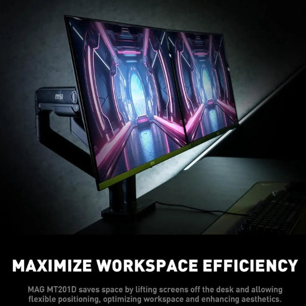 Base - de - Monitor - MSI - MAG - MT101DG - Doble - Brazo - Ajustable - Resorte - a - Gas - 17 - 32 - Pulgadas - VESA - 10kg - Negro