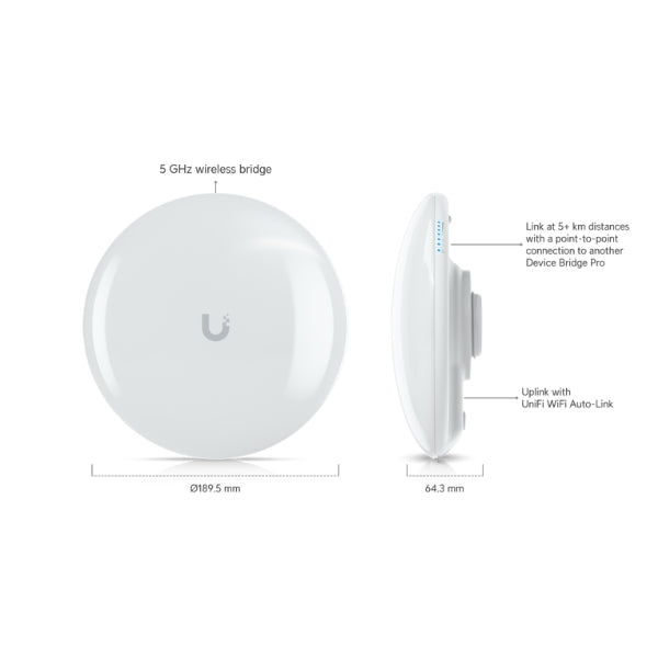 Bridge-Ubiquiti-UniFi-5GHz-WiFi-5-867Mbps-IPX6-PoE-Alcance-5-km