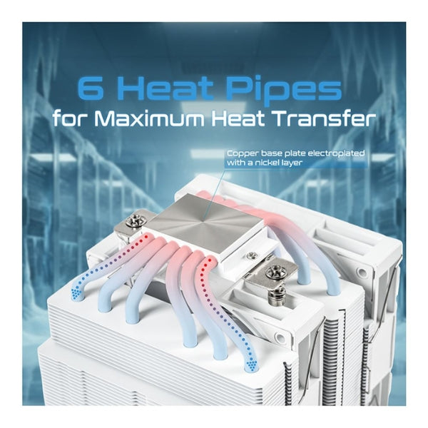 CPU-Cooler-KingCool-CRYO-TITAN-ARGB-260-W-59,63-CFM-29,8-dBA-Blanco