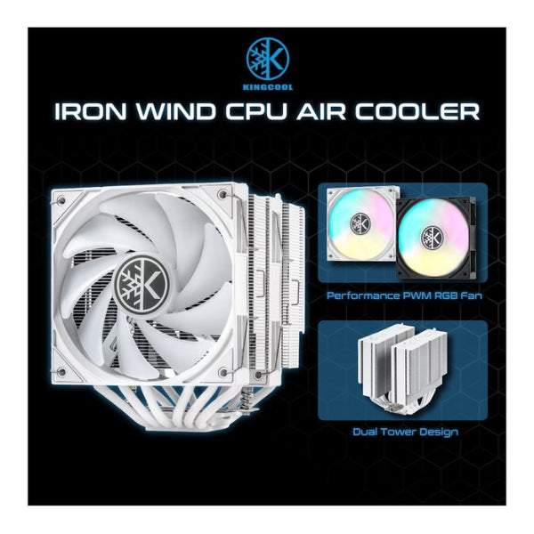 CPU-Cooler-KingCool-IRON-WIND-ARGB-59,63-CFM-Negro