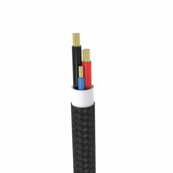 Cable AON USB-C a USB-C - 3.5 Metros - Trenzado Nylon - Negro - Carga y Datos - AO-CB-5000