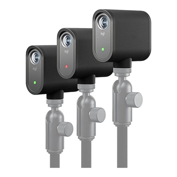 Cámara Digital Logitech Mevo Start (Paquete de 3), Full HD 1080p, Lente 3.6mm, Streaming en Vivo, Batería 6h, Control por App, Negro