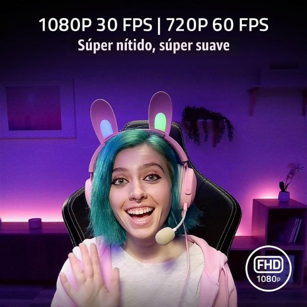 Cámara - Web - Gaming - Razer - Kiyo - X - Full - HD - 1080p - 30FPS - 720p - 60FPS - Enfoque - Automático - USB - Negro-720