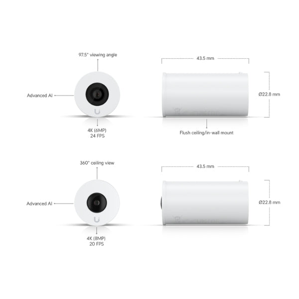 Cámara-de-Seguridad-Ubiquiti-AI-Theta-4K-Detección-Inteligente-PoE-Montaje-Versátil
