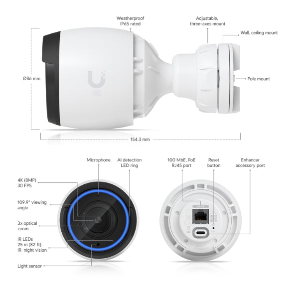 Cámara-de-Seguridad-Ubiquiti-UniFi-G5-Pro-4K-IP65-IR-Zoom-Óptico-3x-PoE