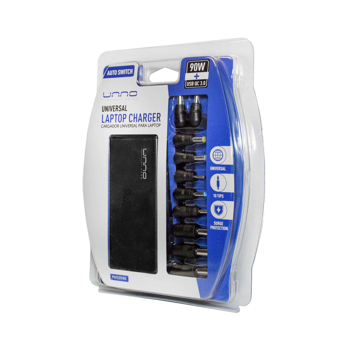 Cargador-Adaptador-Universal-Unno-Tekno-Portatil-90W-10puntas-Usb-110V-240v-PW5291BK-box