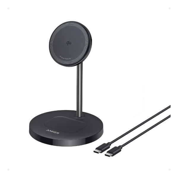 Cargador-Inalámbrico-Anker-MagGo-2-en-1-con-Soporte-Blanco