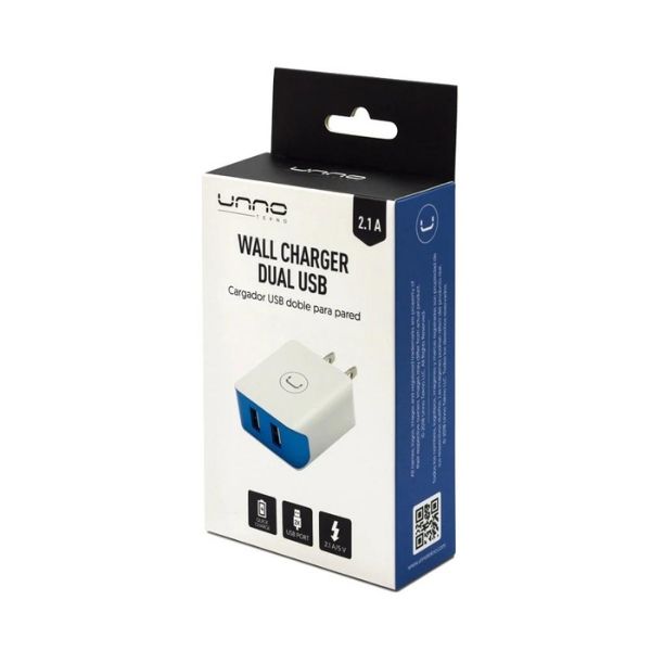 Cargador-Pared-Unno-Tekno-2-Puertos-Usb-5V-1Amp-PW5052WT-box