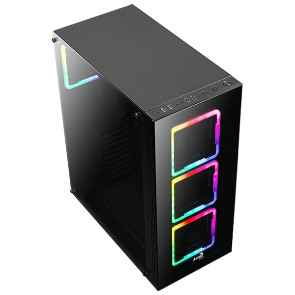 Case Aerocool Tor Pro Full Tower E-ATX RGB Negro - 2xUSB 3.0 + 2xUSB 2.0 - HD Audio - 4 Fan ARGB 14cm - Frontal y Lateral Vidrio Templado