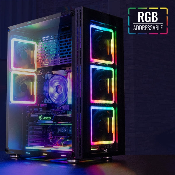 Case Aerocool Tor Pro Full Tower E-ATX RGB Negro - 2xUSB 3.0 + 2xUSB 2.0 - HD Audio - 4 Fan ARGB 14cm - Frontal y Lateral Vidrio Templado