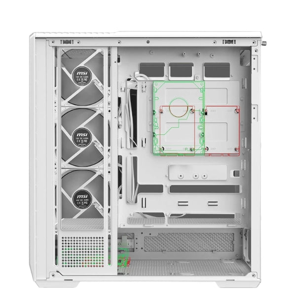 Case - MSI - Gaming - MAG - PANO - 130R - PZ - Mid - Tower - ATX - Vidrio - Templado - ARGB - 4x - Fan - 120mm - USB - Tipo - C - Blanco-side