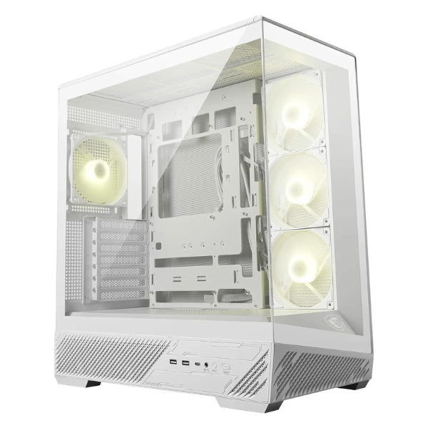 Case - MSI - Gaming - MAG - PANO - 130R - PZ - Mid - Tower - ATX - Vidrio - Templado - ARGB - 4x - Fan - 120mm - USB - Tipo - C - Blanco- vita 1