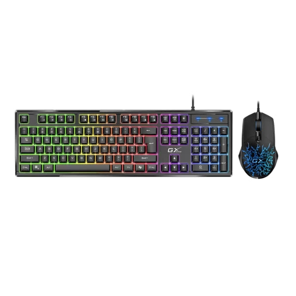 Combo Teclado Mouse Gaming Genius Scorpion KM-GX3 - 2400 DPI - 4 Botones - USB - RGB - Negro 31330011401