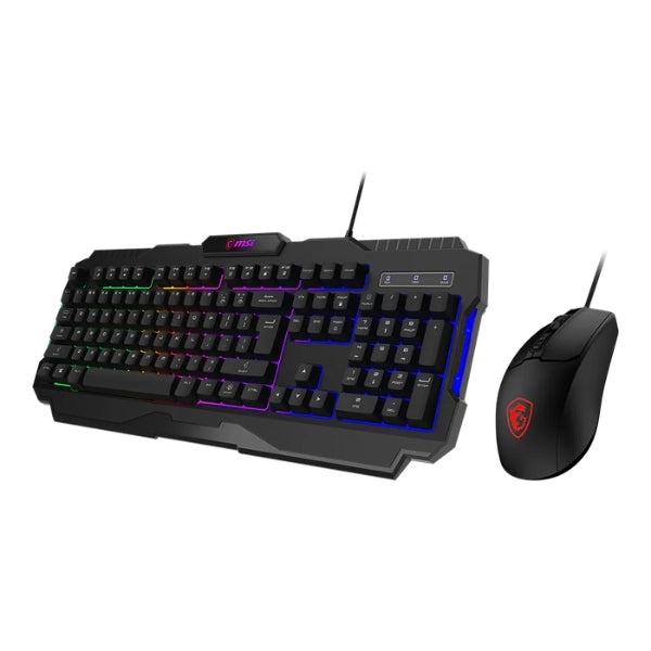 Combo - Teclado - Mouse - MSI - Forge - GK100 - Gaming - RGB - Teclado - Inglés - Mouse - 6400 - DPI - 7 - Botones - USB - Negro