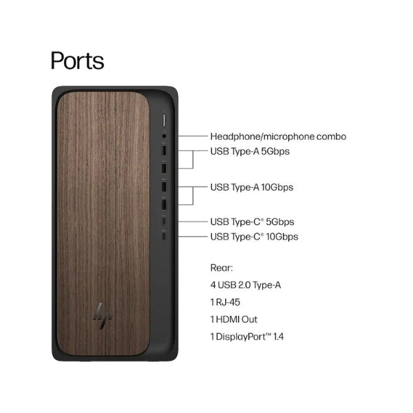 Computador-HP-OmniDesk-Intel-Core-Ultra-7-265-(5,3-GHz)-16-GB-DDR5-1-TB-NVMe-M,2-Intel-Graphics-280-W-Win-11-Home-Dark-Wood