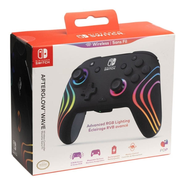 Control - Gaming - Afterglow - Wave - Wireless - Pro - Controller - Switch - Switch - OLED - RGB - Motion - Controls - Programable - 500-252-BK - Negro