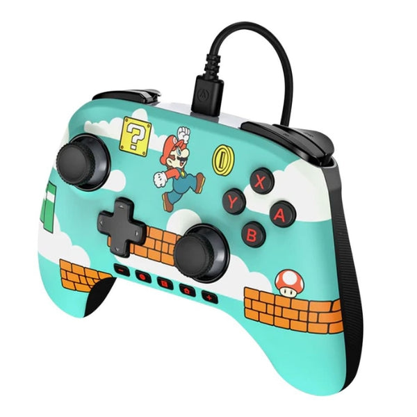 Control - Gaming - PowerA - Advantage - Wired - Controller - Mario - Time - Cableado - Switch - 2 - Hall - Effect - C - Button - Botones - Programables - NSGP0527-01 - Azul