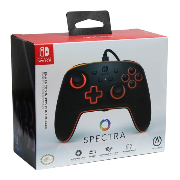 Control - Gaming - PowerA - Spectra - Enhanced - Wired - Controller - Cableado - Switch - LED - 3.5mm - Botones - Programables - 1510925-01 - Negro