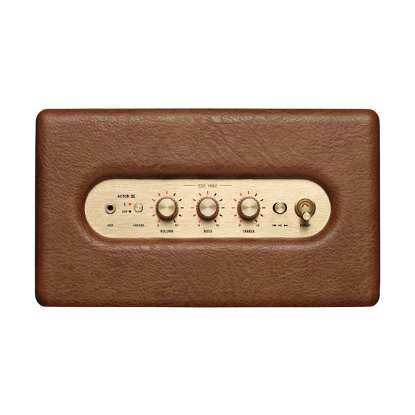 Corneta-para-el-hogar-Marshall-Acton-III-Bluetooth-con-controles-de-graves,-agudos-y-volumen-Marrón