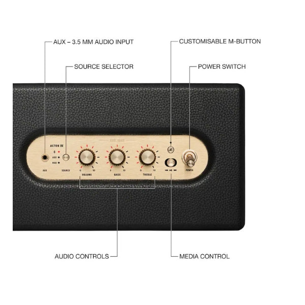 Corneta-para-hogar-Marshall-Acton-IV-Bluetooth-con-entradas-auxiliar-y-RCA-Negro