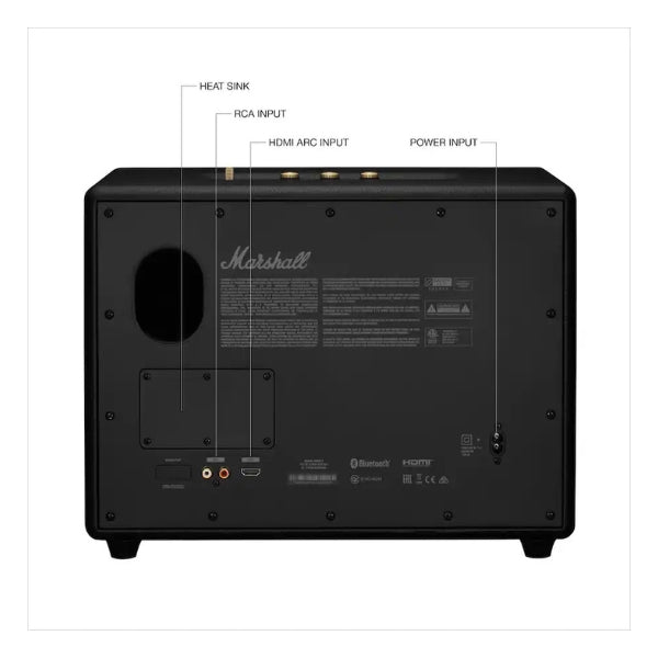 Corneta-para-hogar-Marshall-Woburn-III-Bluetooth-con-entradas-HDMI,-RCA-y-auxiliar-3,5-mm-Negro