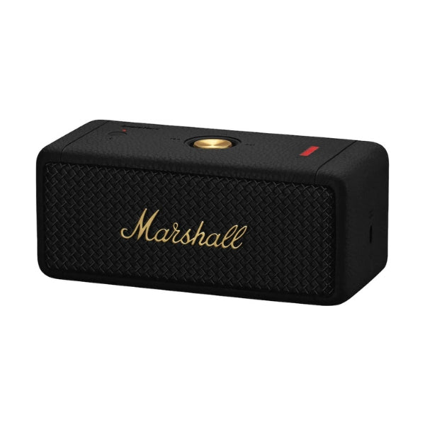 Corneta-portátil-Marshall-Emberton-II-Bluetooth-resistente-al-agua-y-polvo-con-batería-de-30-horas-Negro-y-Latón