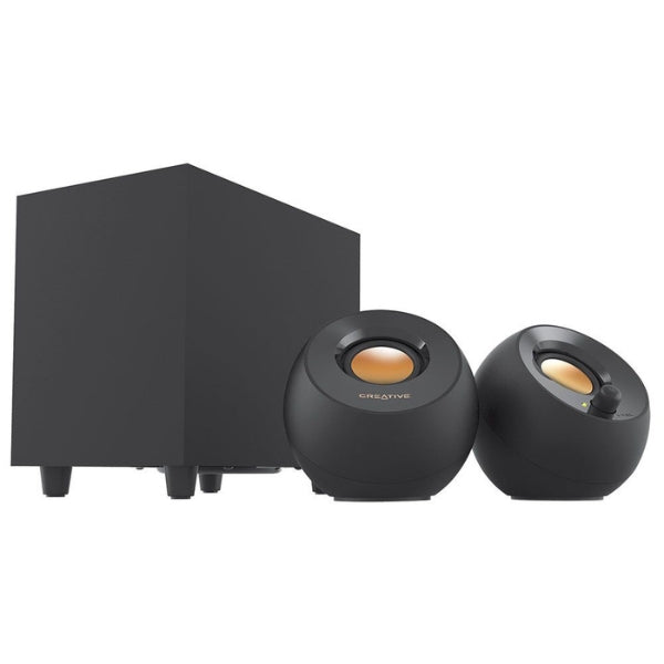 Cornetas para computadora Creative Pebble Plus 2.1 con subwoofer y conexión 3.5 mm - 51MF0480AA000 - Negro