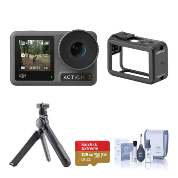 DJI-Osmo-Action-4-Camera-Standard-Combo-Trípode-Kit-de-Limpieza-microSDXC-128GB