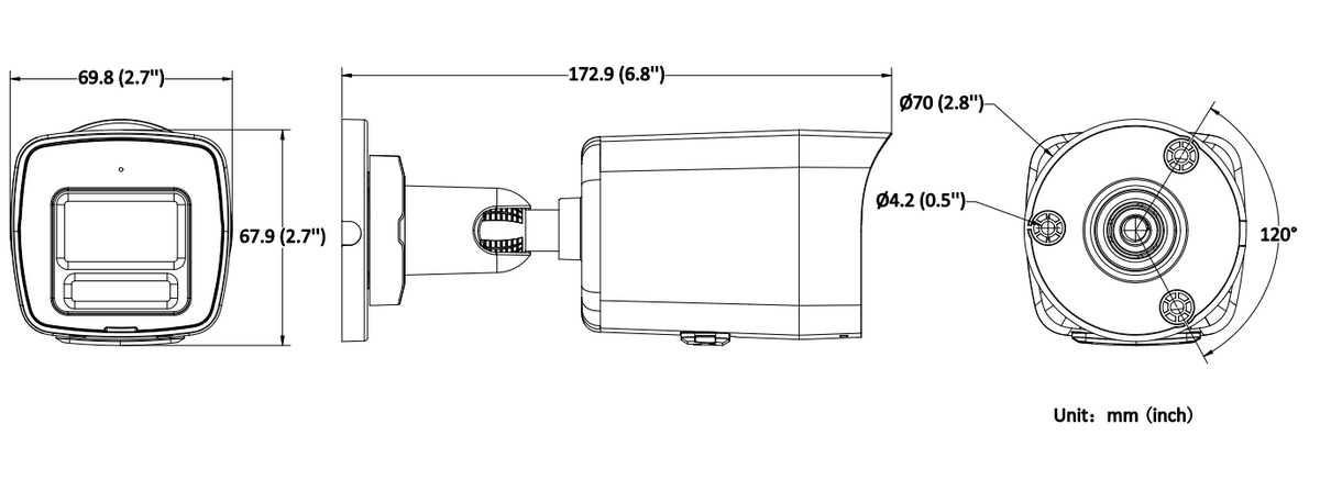 Cámara de Seguridad Hikvision - Bala IP 2 Megapixel - Lente 2.8 mm - Color VU 3.0 - Micrófono Integrado - DS-2CD1027G3-L