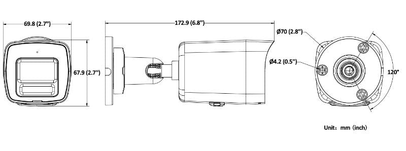 Cámara de Seguridad Hikvision - Bala IP 2 Megapixel - Lente 2.8 mm - Color VU 3.0 - Micrófono Integrado - DS-2CD1027G3-L