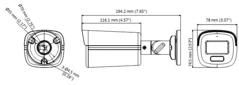Cámara de Seguridad Hikvision - Bala TURBOHD 3K (5MP) - Lente 2.8mm - Micrófono Integrado - Imagen a color 24 - DS-2CE12