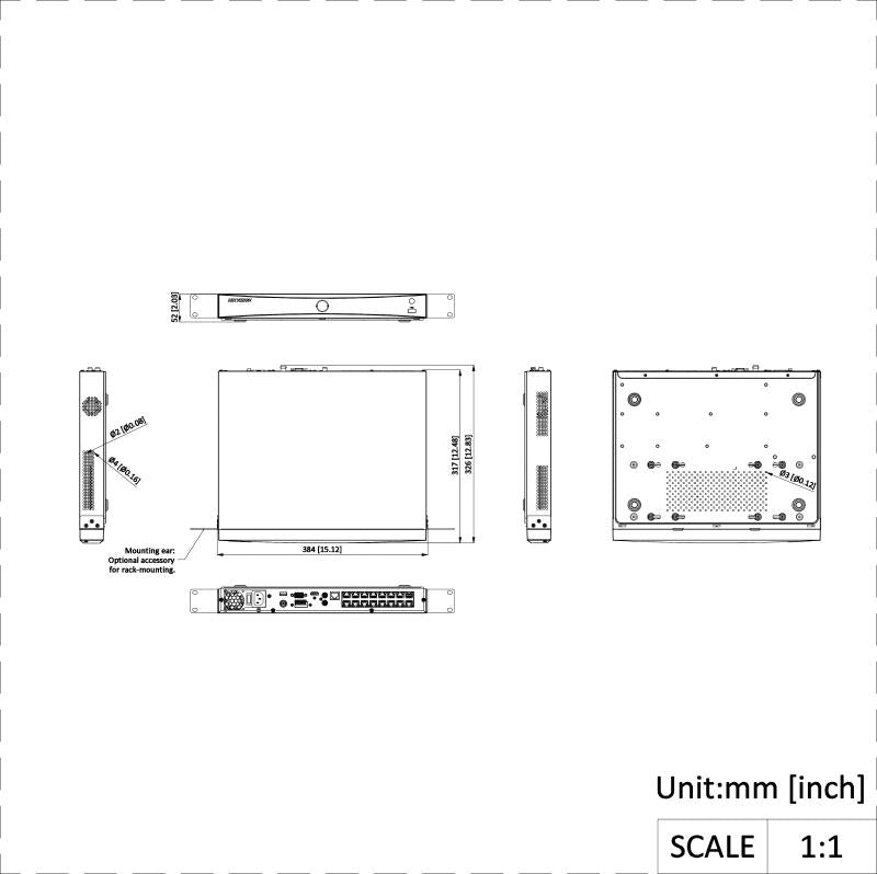 NVR Hikvision - (ACUSENSE - Evita Falsas Alarmas) NVR 12 Megapíxel (4K) - Reconocimiento Facial - 16 Canales IP - DS-761
