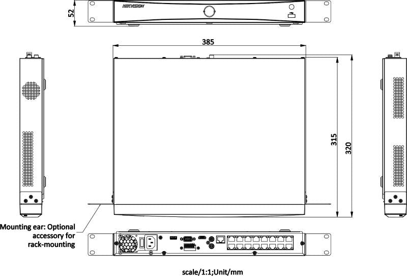 NVR Hikvision - 16 Canales IP - 16 Puertos PoE+ - Reconocimiento Facial - AcuSense (Evita Falsas Alarmas) - DS-7616NXI-K