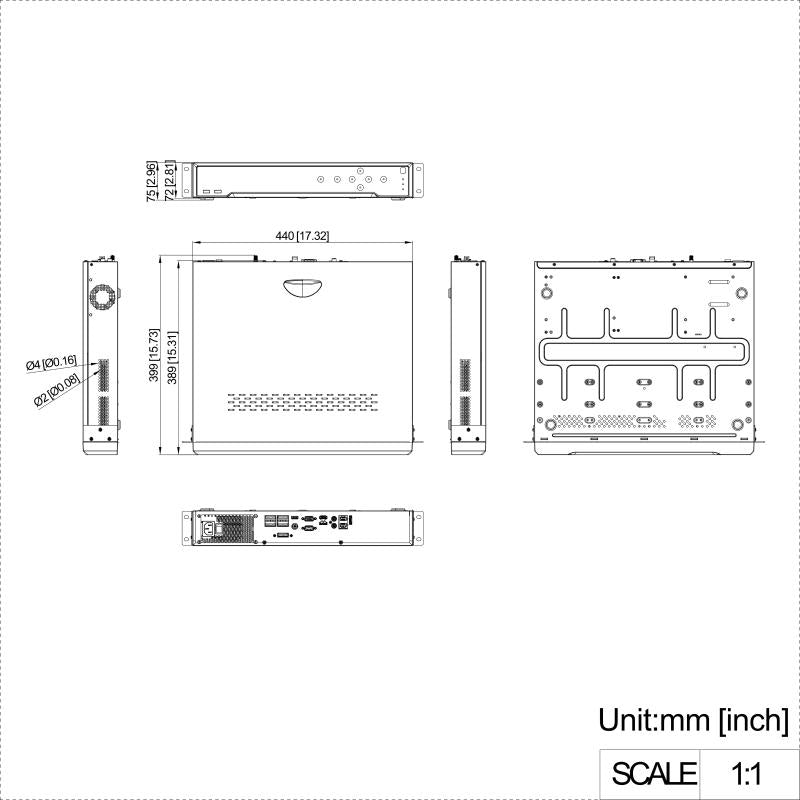 NVR Hikvision - 32 canales IP - Soporta Cámaras con AcuSense - 4 Bahías de Disco Duro - HDMI en 4K - DS-7732NI-M4