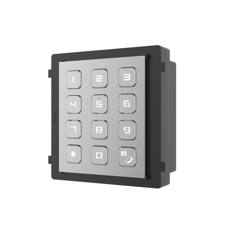 Videoportero Hikvision - Módulo de Teclado para Frente de Calle Modular - Desbloqueo de Puerta Mediante Código - Llamada