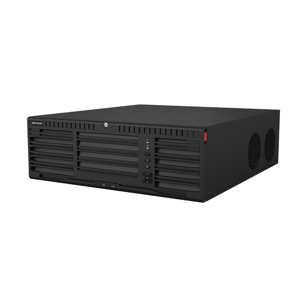 NVR Hikvision - 32 Canales IP - Soporta Cámaras AcuSense - 16 Bahías de Disco Duro - 2 Tarjetas de Red - DS-9632NI-M16