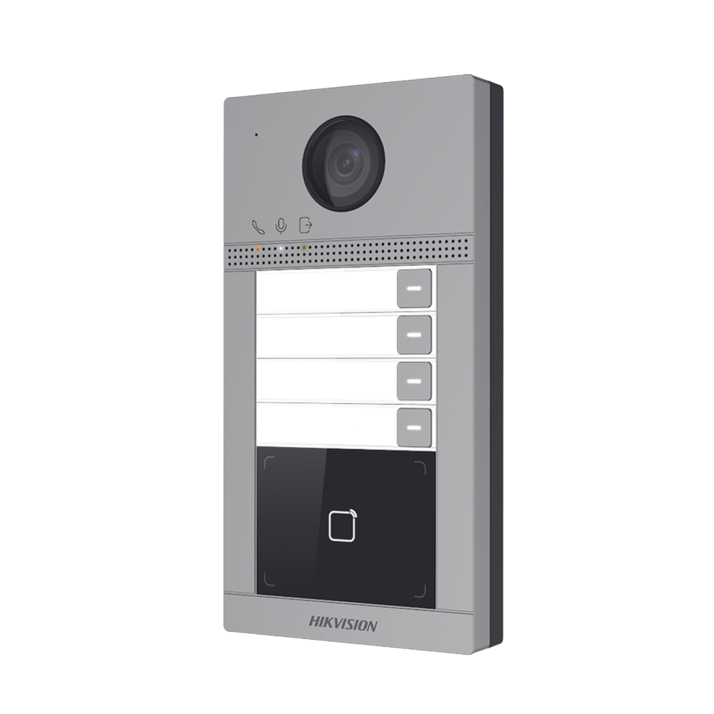 Videoportero Hikvision - Soporta 4 Departamentos - PoE Estandar - Interfaz WEB para configuración - 2 puertas - DS-KV841