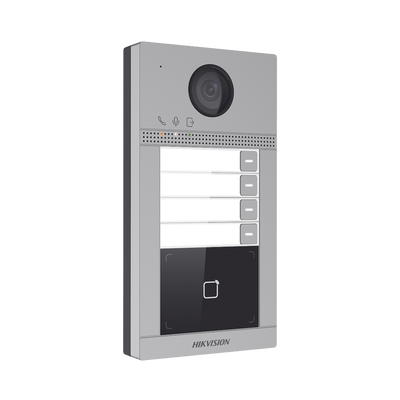Videoportero Hikvision - Soporta 4 Departamentos - PoE Estandar - Interfaz WEB para configuración - 2 puertas - DS-KV841