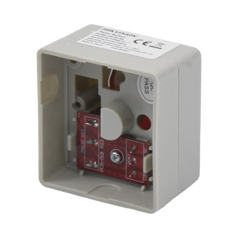 Botón de Pánico Hikvision - Compatible con Cualquier Panel de Alarma - LLave de Seguridad - NO - NA - DS-PD1-EB