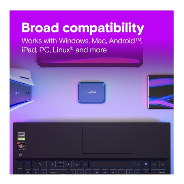 Disco-Duro-SSD-Crucial-X10-1TB-USB-3,2-(Gen-2x2-Type-C)-Portable-Blue