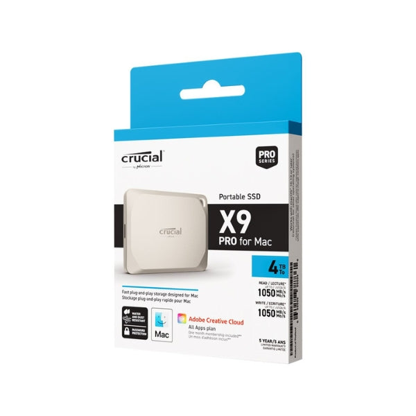 Disco-Duro-SSD-Externo-Crucial-X9-Pro-4TB-TLC-NAND-USB-3,2-Gen-2-Negro