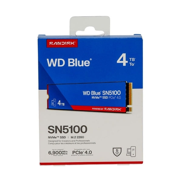 Disco-Duro-SSD-WD-Blue-SN5100-4TB-3D-QLC-NAND-Flash-PCIe-Gen-4-x4-NVMe-M,2