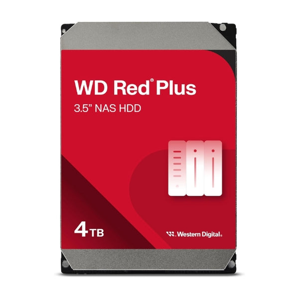 Disco Duro - Western Digital WD Red Plus - 4TB - NAS - SATA 6Gbs - 5400RPM - CMR - 128MB Cache - WD40EFZX-front
