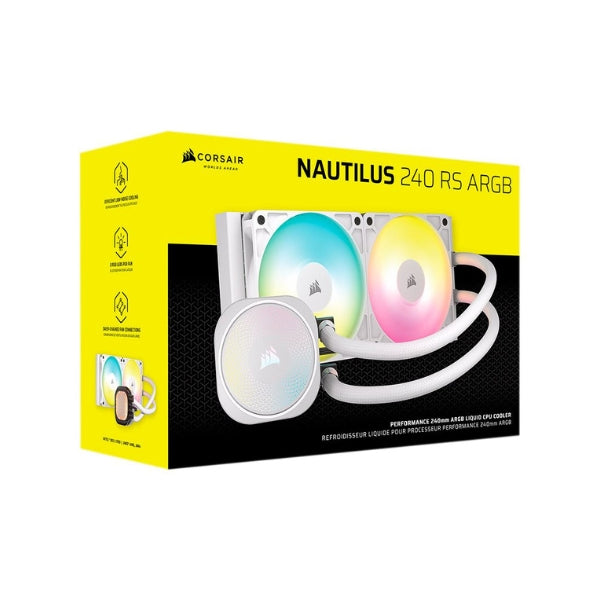 Enfriador-Líquido-Corsair-NAUTILUS-240-RS-ARGB-240mm-All-in-One-Blanco