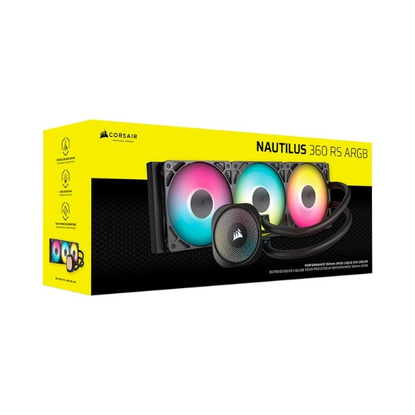 Enfriador-Líquido-Corsair-NAUTILUS-360-RS-ARGB-360mm-All-in-One-Negro