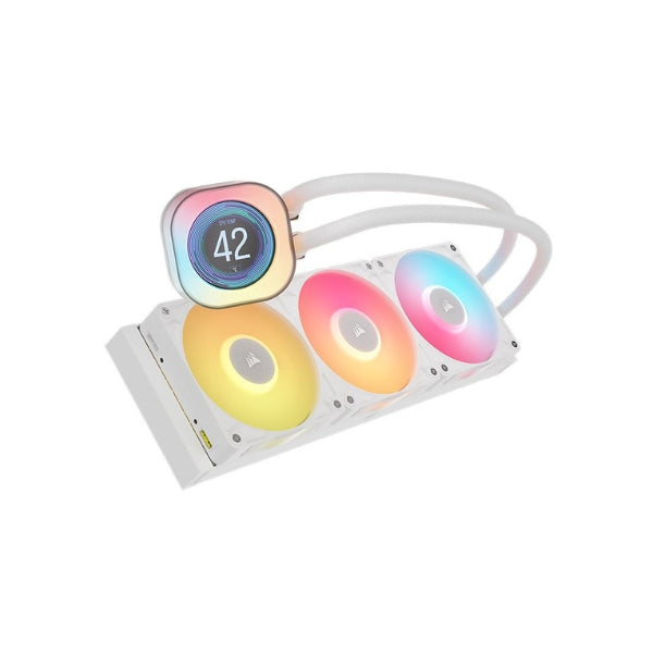 Enfriador-Líquido-Corsair-iCUE-LINK-RGB-TITAN-360-RX-LCD-360mm-All-in-One-Blanco