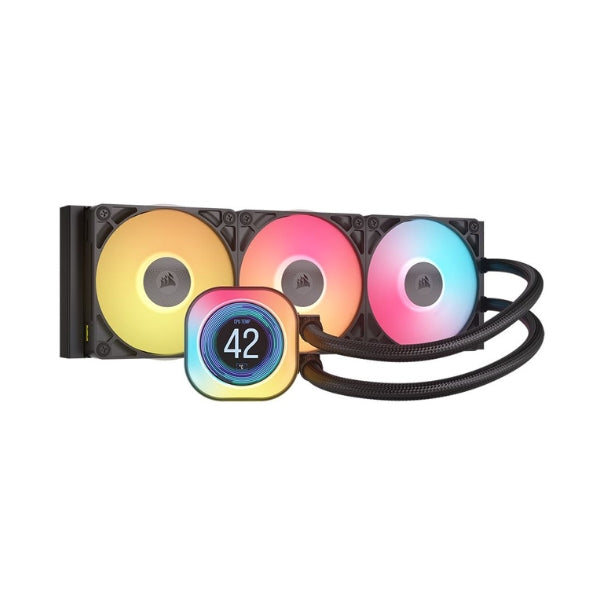 Enfriador-Líquido-Corsair-iCUE-LINK-RGB-TITAN-360-RX-LCD-360mm-All-in-One-Negro