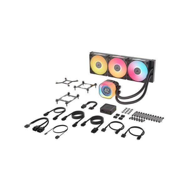 Enfriador-Líquido-Corsair-iCUE-LINK-RGB-TITAN-360-RX-LCD-360mm-All-in-One-Negro