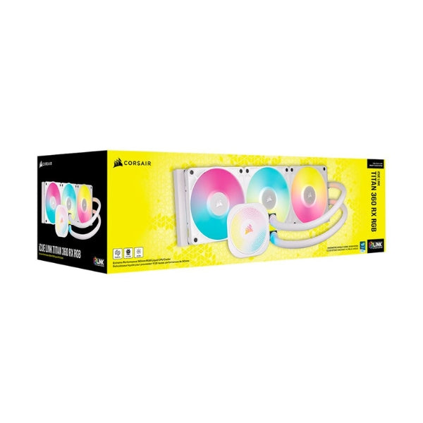 Enfriador-Líquido-Corsair-iCUE-LINK-TITAN-360-RX-RGB-360mm-All-in-One-Blanco