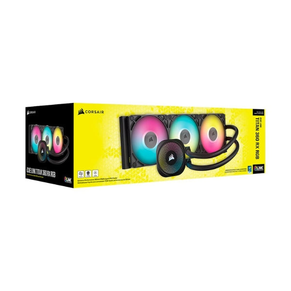 Enfriador-Líquido-Corsair-iCUE-LINK-TITAN-360-RX-RGB-360mm-All-in-One-Negro